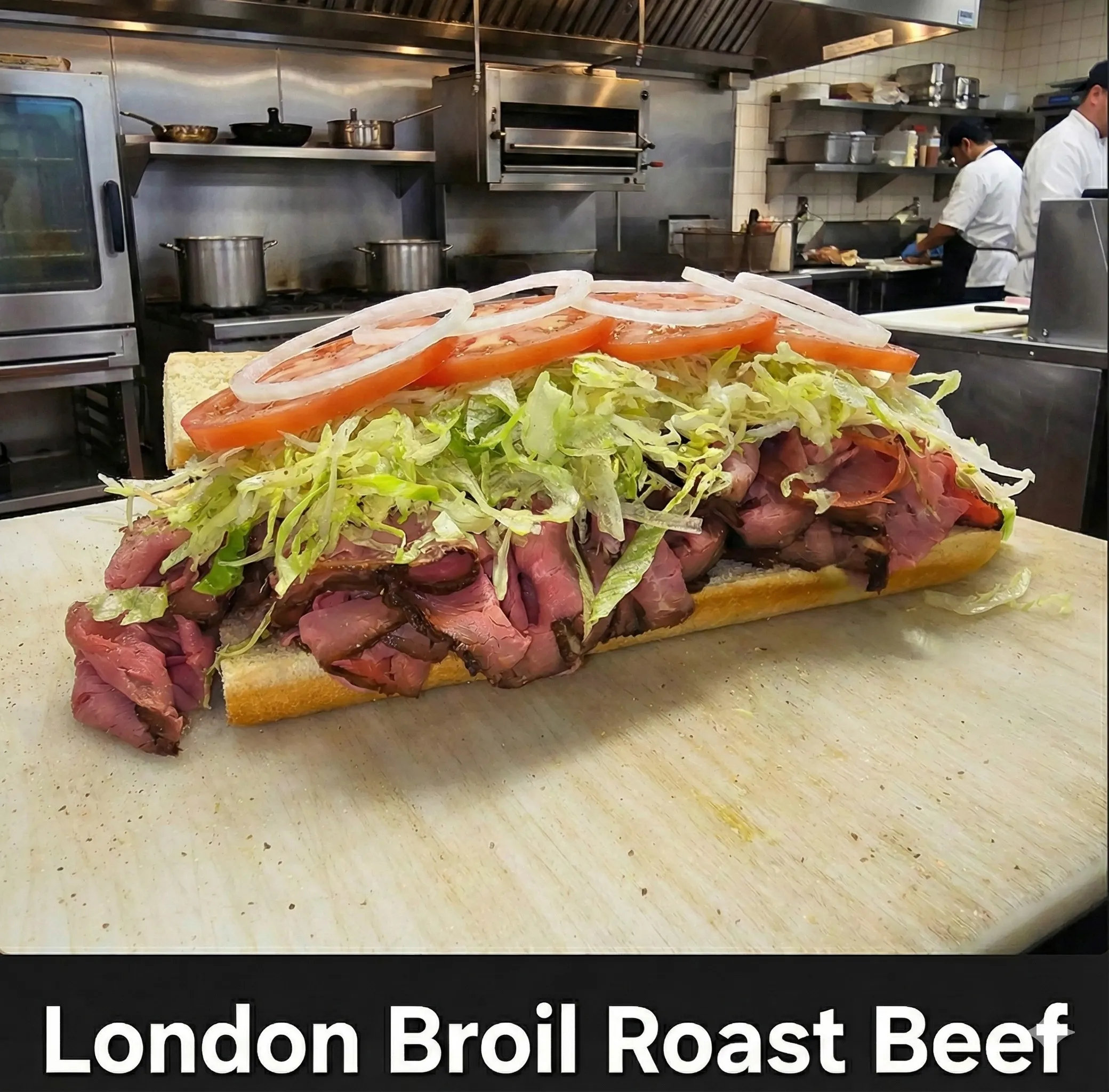 Delicious London Broil Roast Beef sandwich at Hollywood Snack Shack